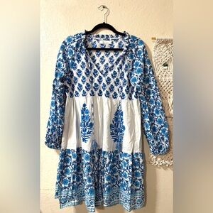 Blue and White Floral Mini Dress